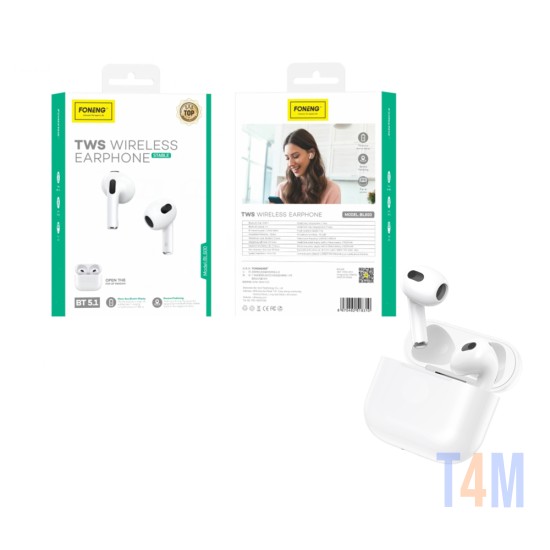 FONENG BL600 TWS WIRELESS EARPHONES WITH CHARGING CASE WHITE